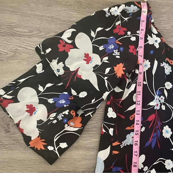 Parker Silk Mini Dress - Cold Shoulder - Black Floral - Picture 10 of 13